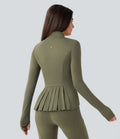 ColaSoft™ | Blouson d'équitation slim avec col montant, passe-pouces et zip plissé