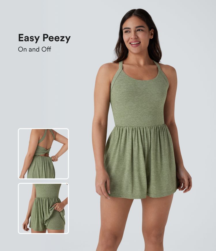 ColaBody™ | Body de vacances dos nu et torsadé 2 en 1 avec poches latérales (édition Easy Peezy)