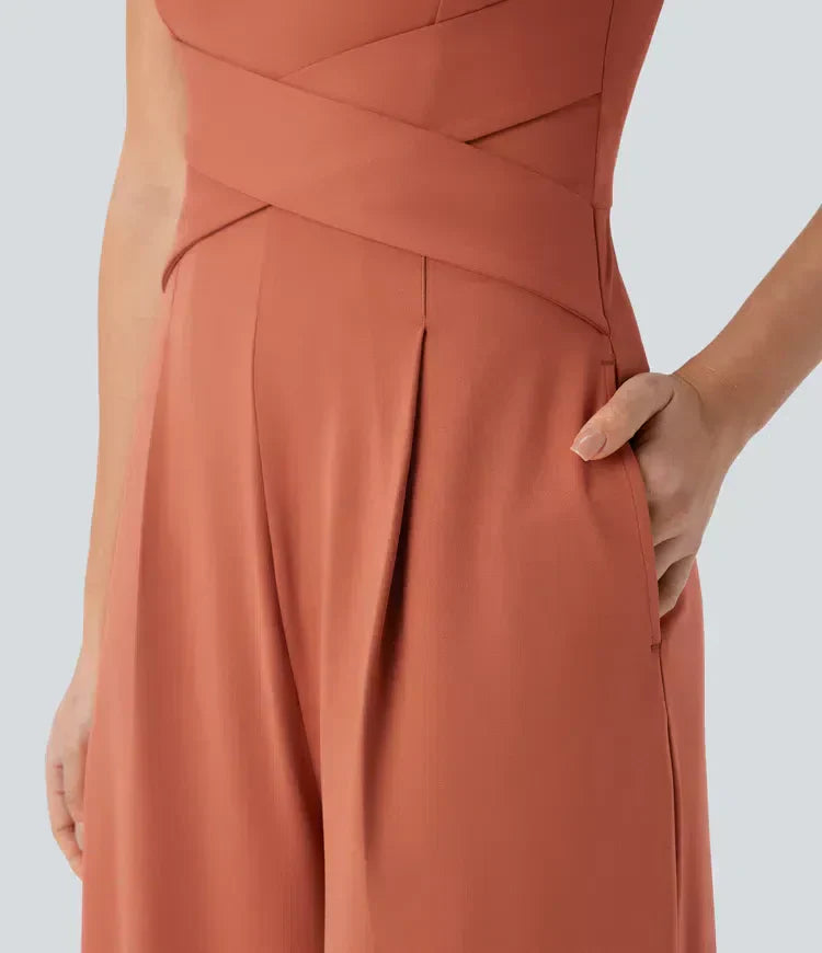 ColaSuit™ X | Robe décontractée sans dos avec poches latérales et taille croisée